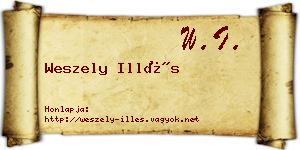 Weszely Illés névjegykártya
